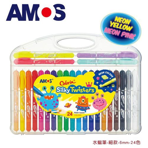 【BabyTiger虎兒寶】韓國 AMOS 神奇水蠟筆 - 細款 - 24 色