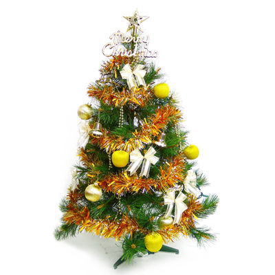 台灣製3尺(90cm)特級綠松針葉聖誕樹 (+金色系配件)(不含燈
