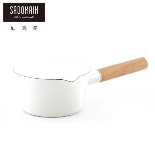 【仙德曼 SADOMAIN】琺瑯單柄牛奶鍋－白色