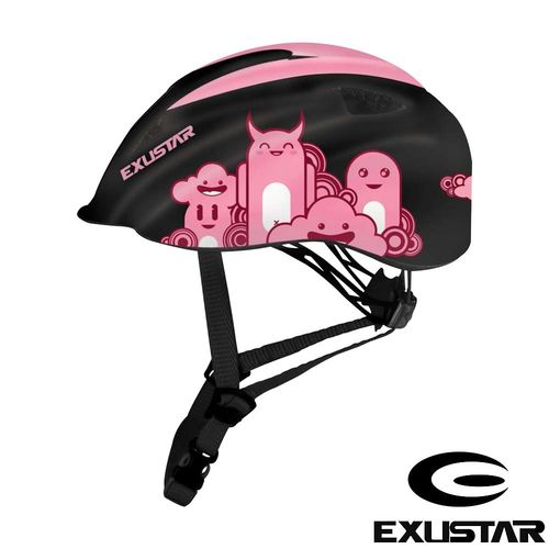 EXUSTAR 自行車兒童安全帽 (黑粉) 
