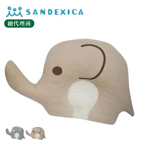 台灣總代理 日本Sandexica新生兒安撫動物造型護頭寶寶枕 - 卡其小象