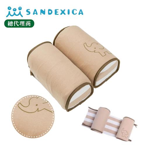 台灣總代理 日本Sandexica寶寶機能防側翻枕/兒童護頸枕- 卡其小象