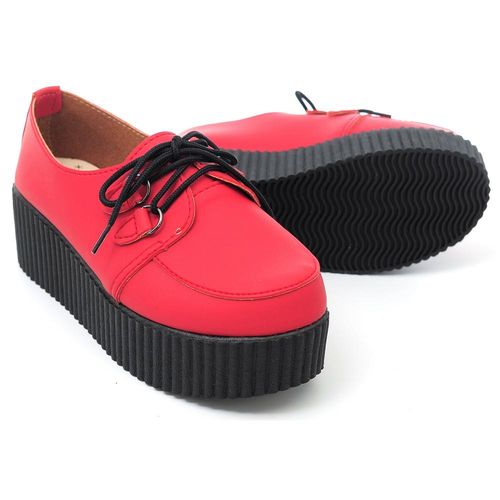 【cher美鞋】MIT簡約直柱厚底鞋♥紅色♥01TKS