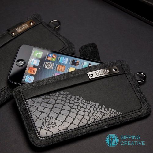 俬品創意 - 設計款紙革鱷魚紋iPhone保護套 (適用5/SE)