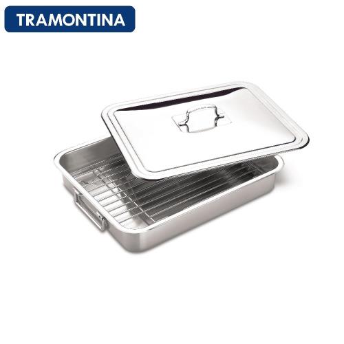 TRAMONTINA 廚房多功能不鏽鋼烤盤（含蓋子）