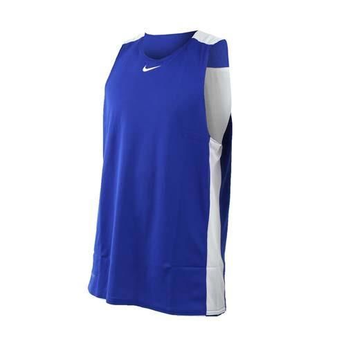 【NIKE】男針織背心-籃球背心 運動背心 慢跑 路跑 雙面 球衣 藍白