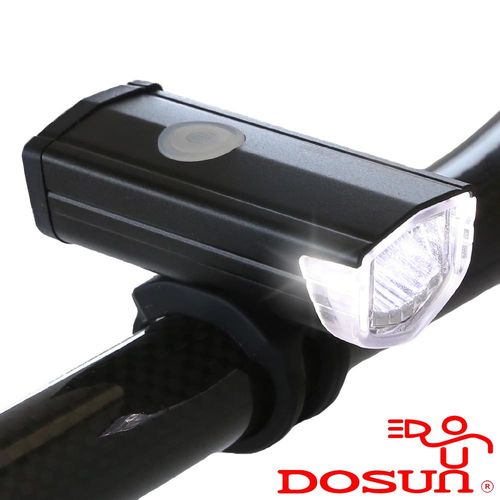 DOSUn USB充電鋁合金防水側光警示照明前燈(黑)