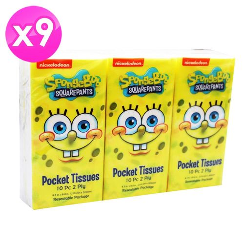美國進口 Sponge Bob-紙手帕6包(10張/包) 9入組