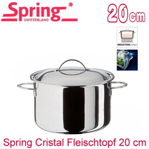 Spring瑞士 CRISTAL多層複合金高身雙耳燉湯鍋20cm