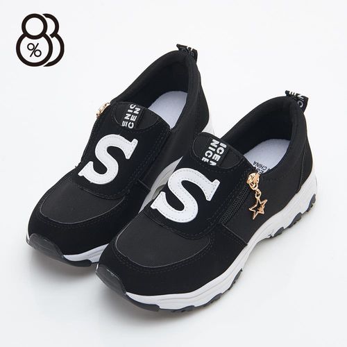 【88%】韓國ulzzang人氣 S字母 拼色拉鍊運動鞋 休閒學生女鞋