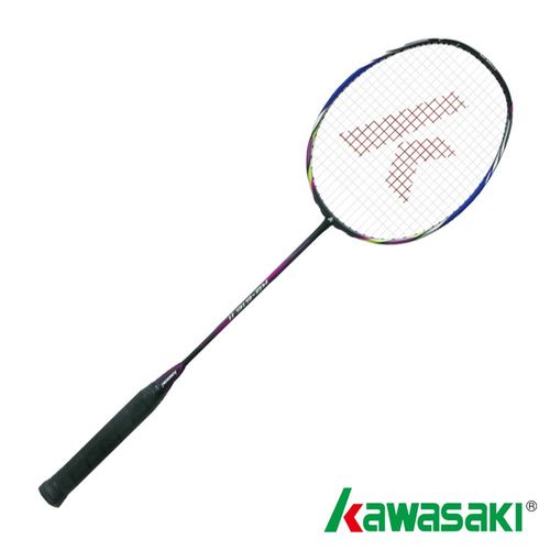 【KAWASAKI】KBD616高鋼性碳纖維羽球拍(消光黑/藍)