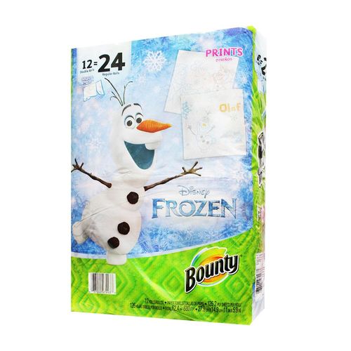 美國 Bounty廚房紙巾-Frozen(彩色隨意撕126張)-12入組