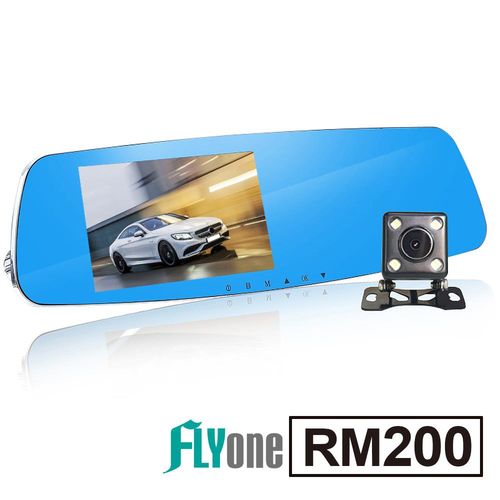 FLYone RM200 高畫質夜視WDR+HDR+倒車顯影 5吋大螢幕 前後雙鏡 後視鏡行車記錄器
