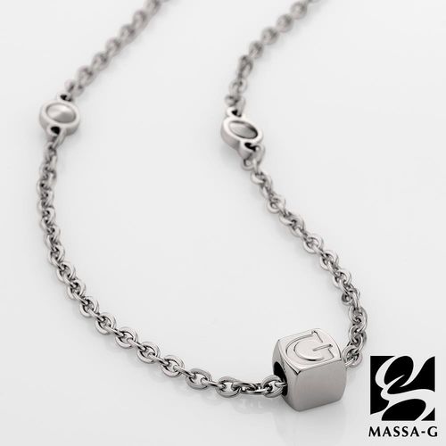 MASSA-G 字言字語金屬鍺錠白鋼項鍊