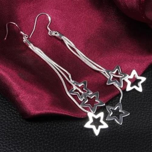 【米蘭精品】925純銀耳環耳針式耳飾星星造型可愛吸睛百搭73au44