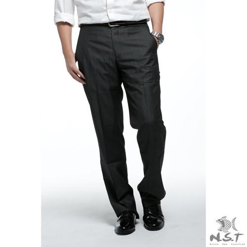 【NST Jeans】英國典雅爵士 男 羊毛無打摺西裝褲 (中腰) 390(5535) 