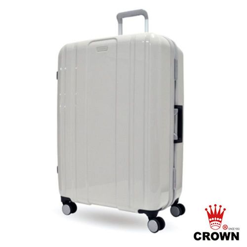 CROWN皇冠 28吋繽亮鋁框PC亮面硬殼 拉桿行李箱旅行箱【CF1520】