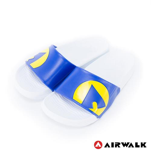  【美國 AIRWALK】輕盈舒適中性EVA休閒多功能室內外拖鞋 - 藍黃