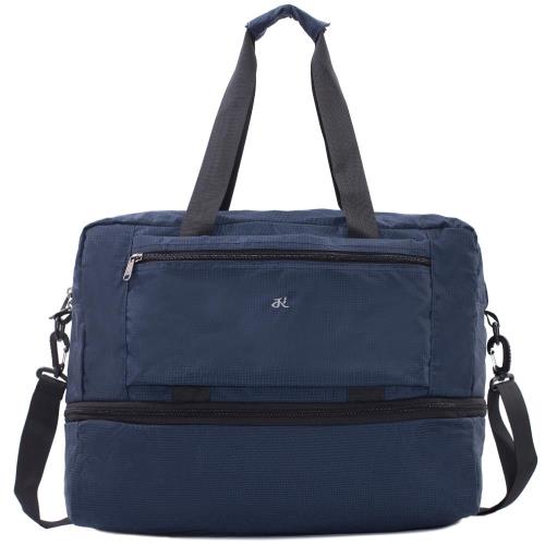 【YLEM】可伸縮拉練折疊式防潑水行李插袋(共4色)
