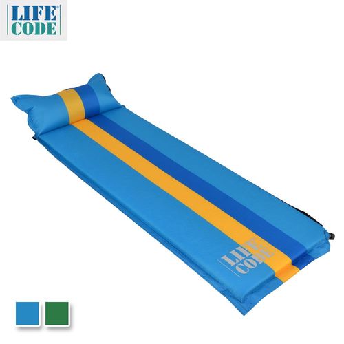 LIFECODE條紋可拼接睡墊(枕頭設計)厚5cm-藍色/綠色