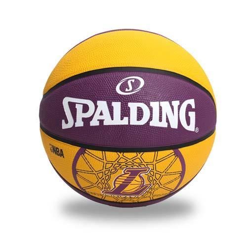 【SPALDING】LAKERS 湖人隊戶外籃球-七號球 紫黃