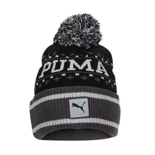 【PUMA】基本系列毛帽-帽子 針織帽 毛線帽 保暖 黑淺灰