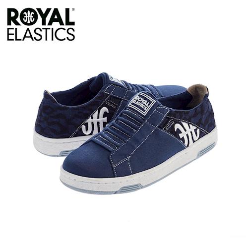 【Royal Elastics】女-Icon Washed 休閒鞋-深藍/豹紋(92371-590)