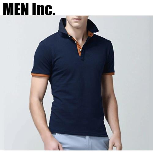 Men Inc.「強悍型男」清涼透氣POLO衫-藍色