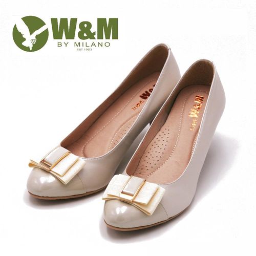 W&M 低調奢華蝴蝶結高跟鞋 女鞋-米(另有黑)