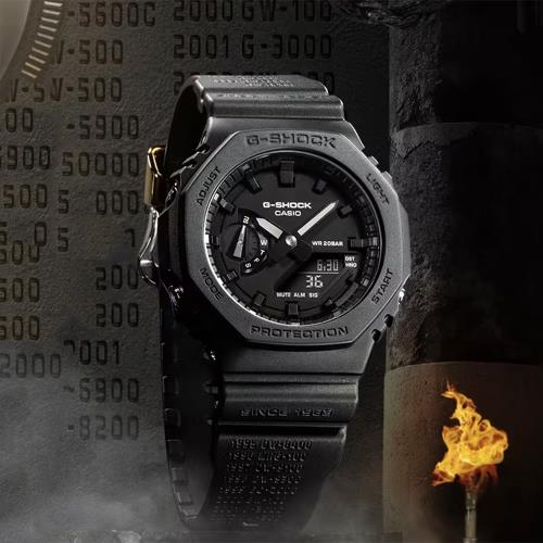 CASIO 卡西歐 G-SHOCK 40周年全黑限量版手錶(GA-2140RE-1A)