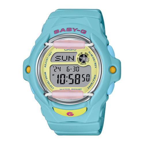 【CASIO】卡西歐 Baby-G 夏日繽紛 200米防水 運動電子錶 BG-169PB-2 藍/黃