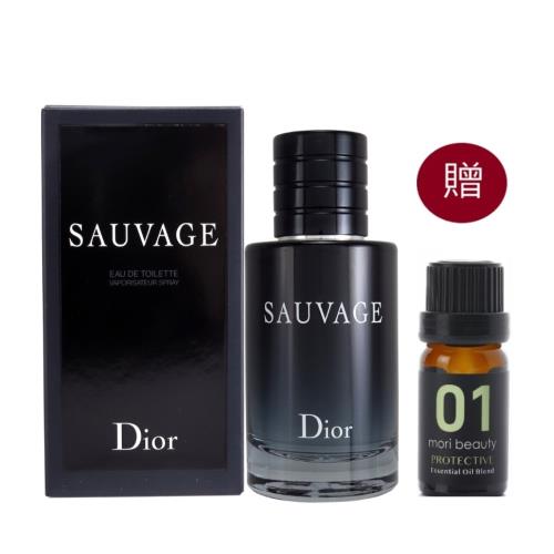Dior迪奧 曠野之心男性淡香水 60ML+贈森美妍-01-淨化防護複方精油(10ml/瓶)