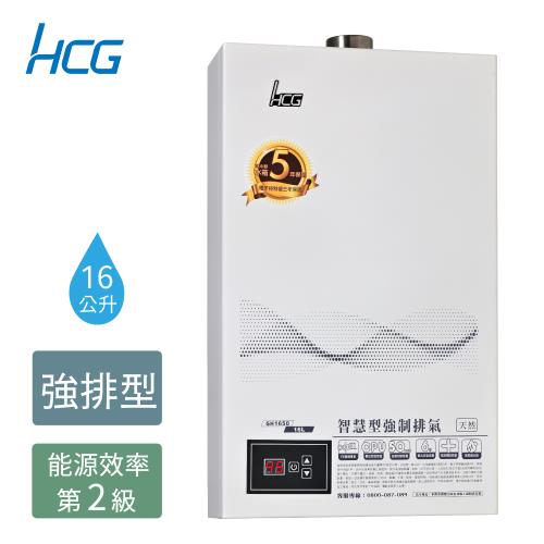  HCG 和成 16公升數位恆溫強制排氣熱水器-2級能效-GH1650(NG1/FE式)