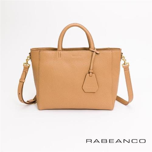 【RABEANCO】迷時尚系列優雅兩用小手提包-大(淺駝)
