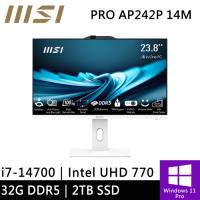 微星 PRO AP242P 14M-626TW-SP4 24型 白(i7-14700/32G DDR5/2TB PCIE/W11P)特仕版