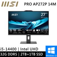 微星 PRO AP272P 14M-632TW-SP7 27型(i5-14400/32G DDR5/2TB PCIE+1TB SSD/W11)特仕版