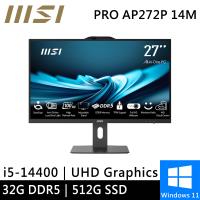 微星 PRO AP272P 14M-632TW-SP3 27型(i5-14400/32G DDR5/512G PCIE/W11)特仕版