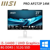 微星 PRO AP272P 14M-633TW 27型 白(i5-14400/8G DDR5/512G PCIE/W11)