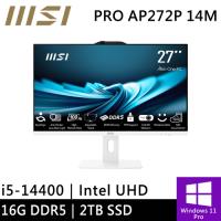 微星 PRO AP272P 14M-631TW-SP4 27型 白(i5-14400/16G DDR5/2TB PCIE/W11P)特仕版
