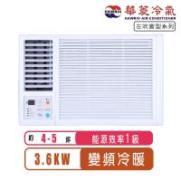 華菱冷氣 4-5坪一級左吹變頻冷暖窗型冷氣HANL-36KIGSH