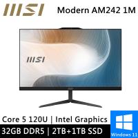 微星 AIO Modern AM242 1M-1060TW-SP7 24型(Intel Core 5 120U/32G/2TB+1TB)特仕機