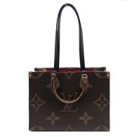 Louis Vuitton OnTheGo MM 帆布手提/肩背包(M45321-棕)