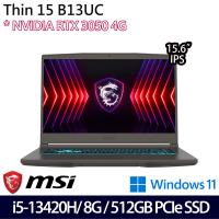 MSI微星 Thin 15 B13UC-2017TW 15.6吋 電競筆電/i5-13420H/8G/512G SSD/RTX3050/W11