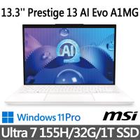msi微星 Prestige 13 AI Evo A1MG-210TW 13.3吋商務筆電(Ultra 7 155H/32G/1T SSD/W11P)