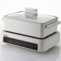 【西班牙 Solac】3.5公升大容量多功能陶瓷電烤盤 SMG-020W 附深湯鍋及煎烤盤