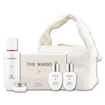 【WHOO 后】秘帖循環精華純淨加量禮盒(秘帖循環精華 130ml+珍珠煥白凝露 20ml+凝乳 20ml+水凝霜 4ml+米白迷你托特包)