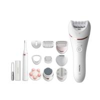 飛利浦 BRE740/90 刮拔兩用美容儀,適合臉部、腋下、腿部、手部、比基尼線及腳跟等多部位使用。白色系設計,中國製造,尺寸約25x7x19cm,重量720g。全機水洗,充電式電源支援國際電壓。配件包含刮刀頭、修剪梳、比基尼修剪刀、修飾梳、身體去角質刷、去硬皮器、敏感部位保護蓋、肌膚延展器及收納袋。2年保固,個人衛生用品,BSMI免檢。注意無線使用,請詳閱說明書。飛利浦客戶服務專線:0800-231-099。 PHILIPS飛利浦 BRE740