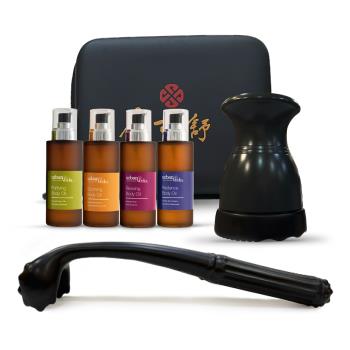 【寶草園】魔可舒溫灸熱導儀+斗杓+身體按摩油(無線/美容儀/熱敷/筋絡按摩/刮痧/推拿/城市吠陀urban veda)