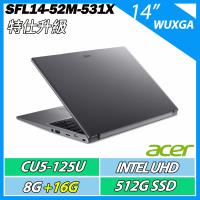 特仕升規ACER 宏碁 Swift Lite SFL14-52M-531X (CU5-12U/8G+16G/512GB/WIN11)14吋 AI文書