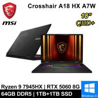 微星 Crosshair A18 HX A7WFKG-024TW-SP9 18吋 黑(R9/64G/1T+1T/RTX5060/W11)特仕筆電